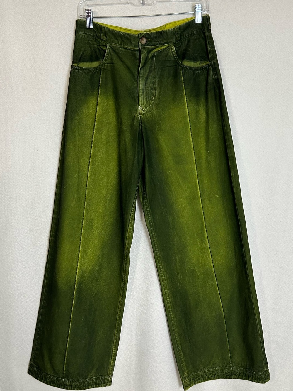 NWOT The Elder Statesman Acid Green jeans size S